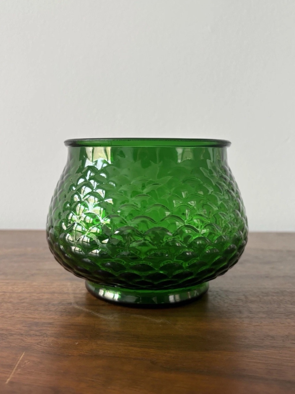 Authentic MCM Vintage EO Brody Green Glass Dragon Scale Bowl